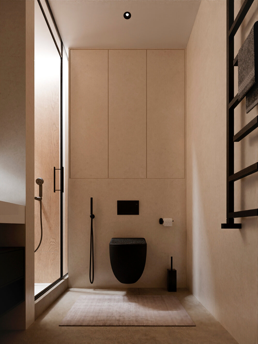 интерьер санузла, современный туалет, туалет дизайн, санузел в стиле минимализм, ванная комната