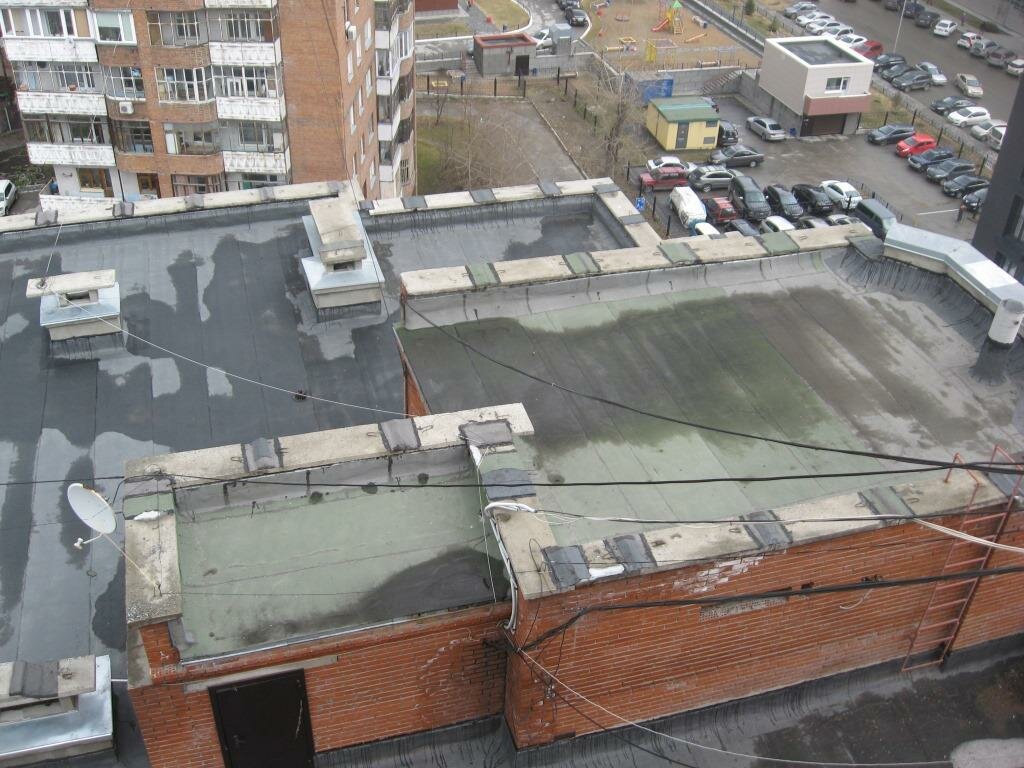 кровля, парапет кровли, здание, плоские кровли большой площади, крыша