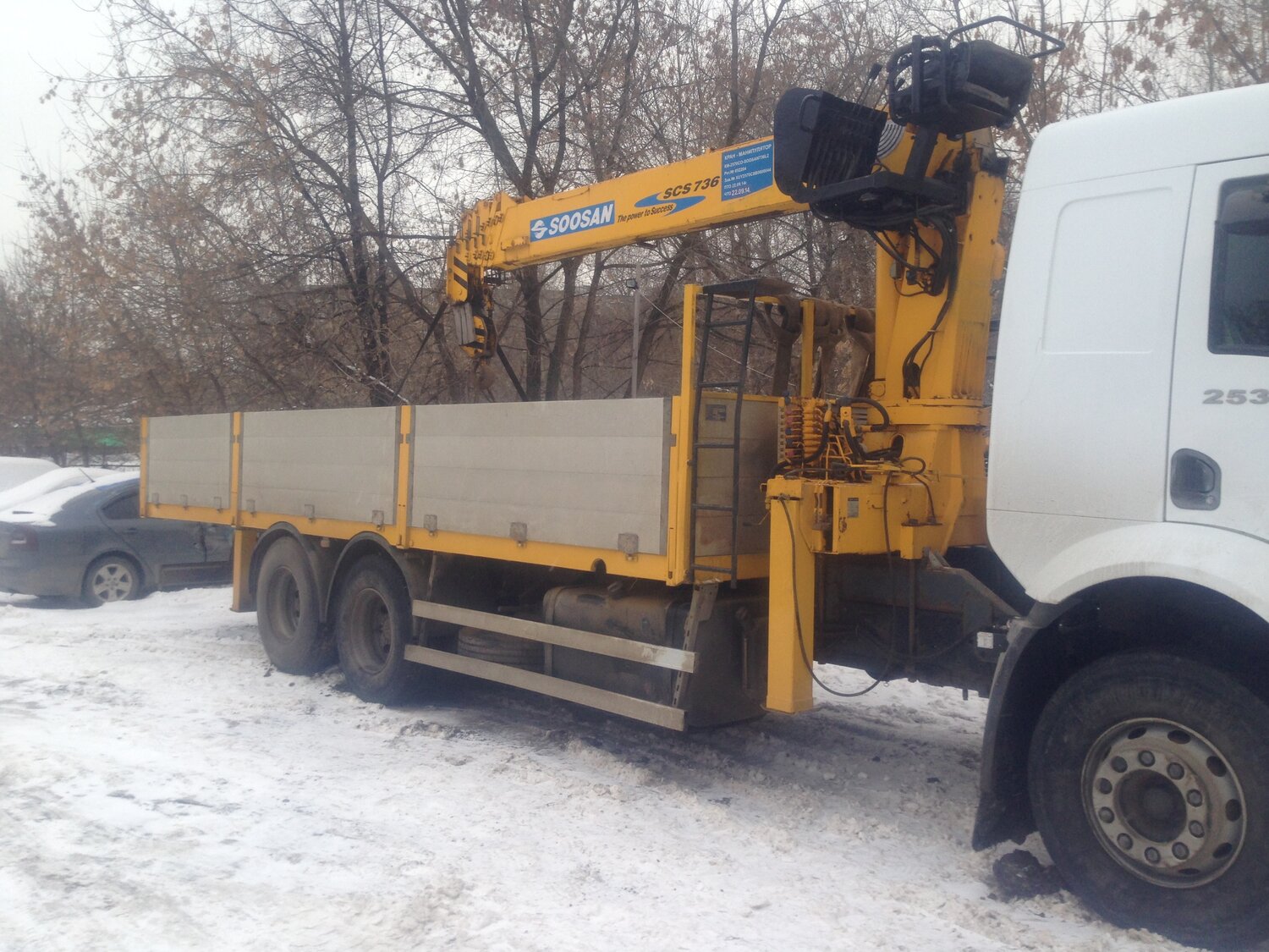 манипулятор 25 тонн, кму soosan scs746l, кму соосан 1616, манипулятор, манипулятор с желтой кабиной