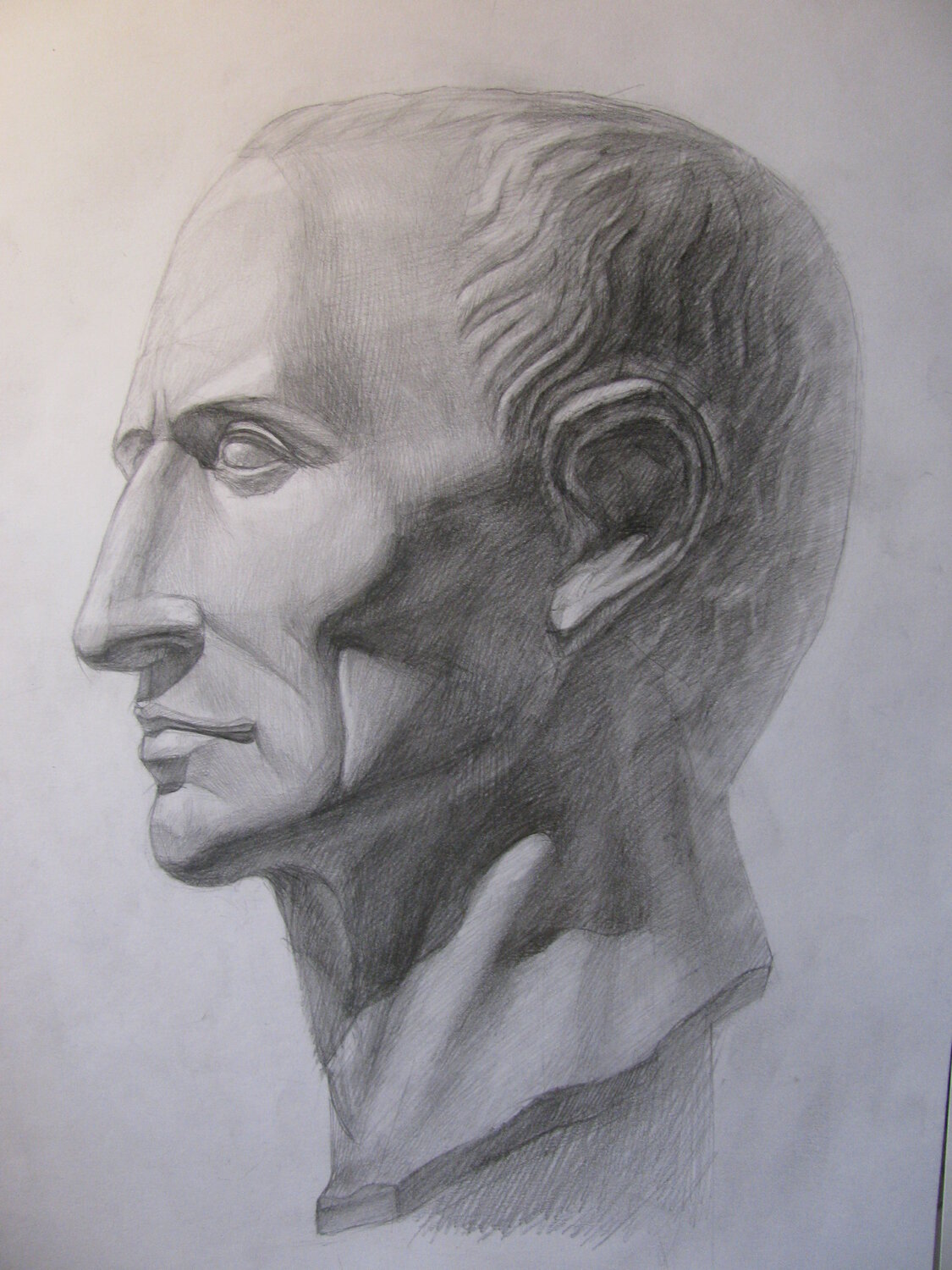 академический рисунок, гипсовая голова римлянина академический, мархи голова цезарь, бюст юкунда цезаря академический рисунок, гипсовая голова цезаря профиль