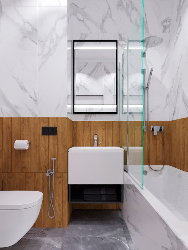 ванная комната, интерьер ванной с туалетом, инсталляция в интерьере ванной, нева тавер интерьер санузел, серая стильная ванная