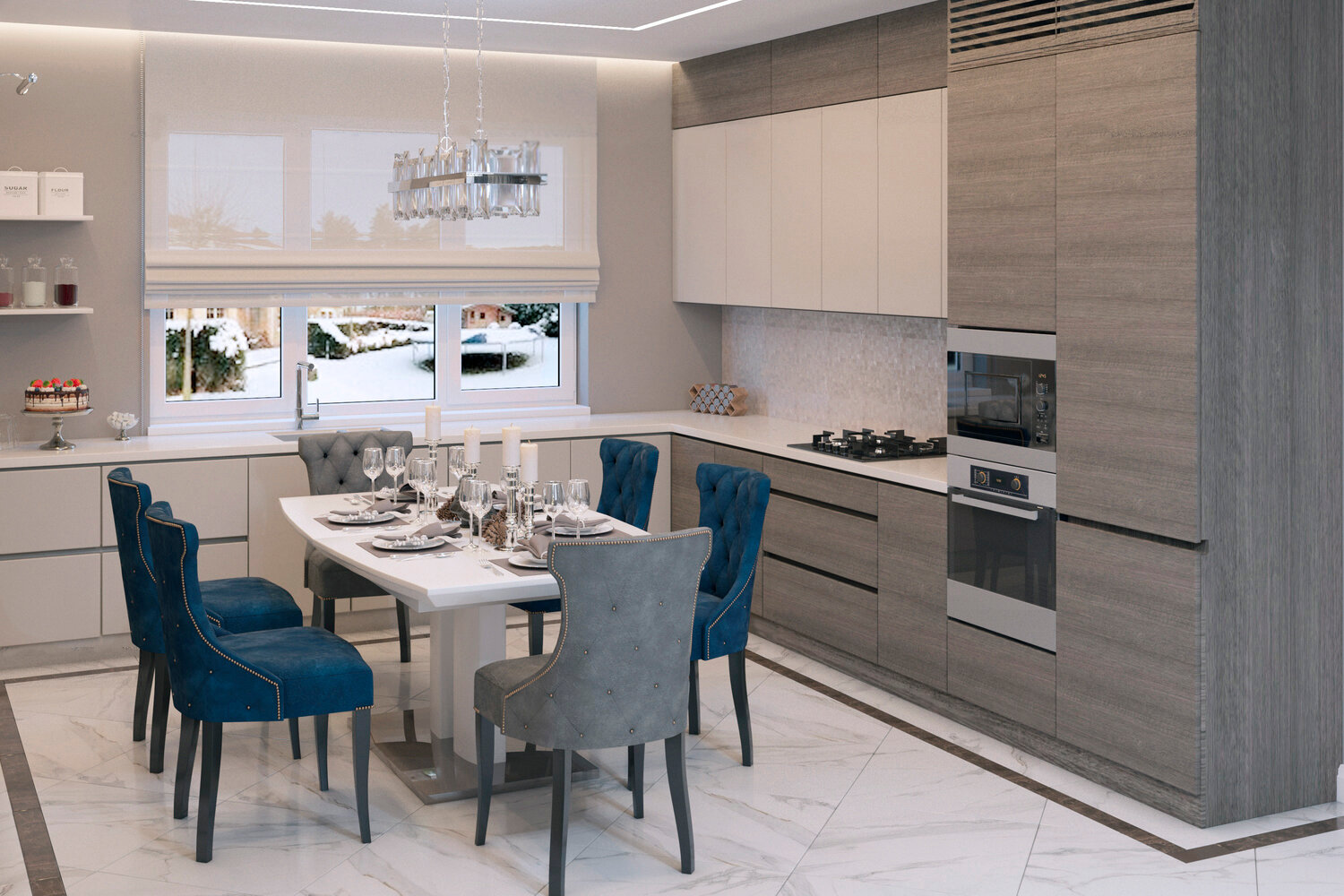 дизайн кухни, кухня, кухня модерн, кухонный гарнитур, светлые кухни в интерьере