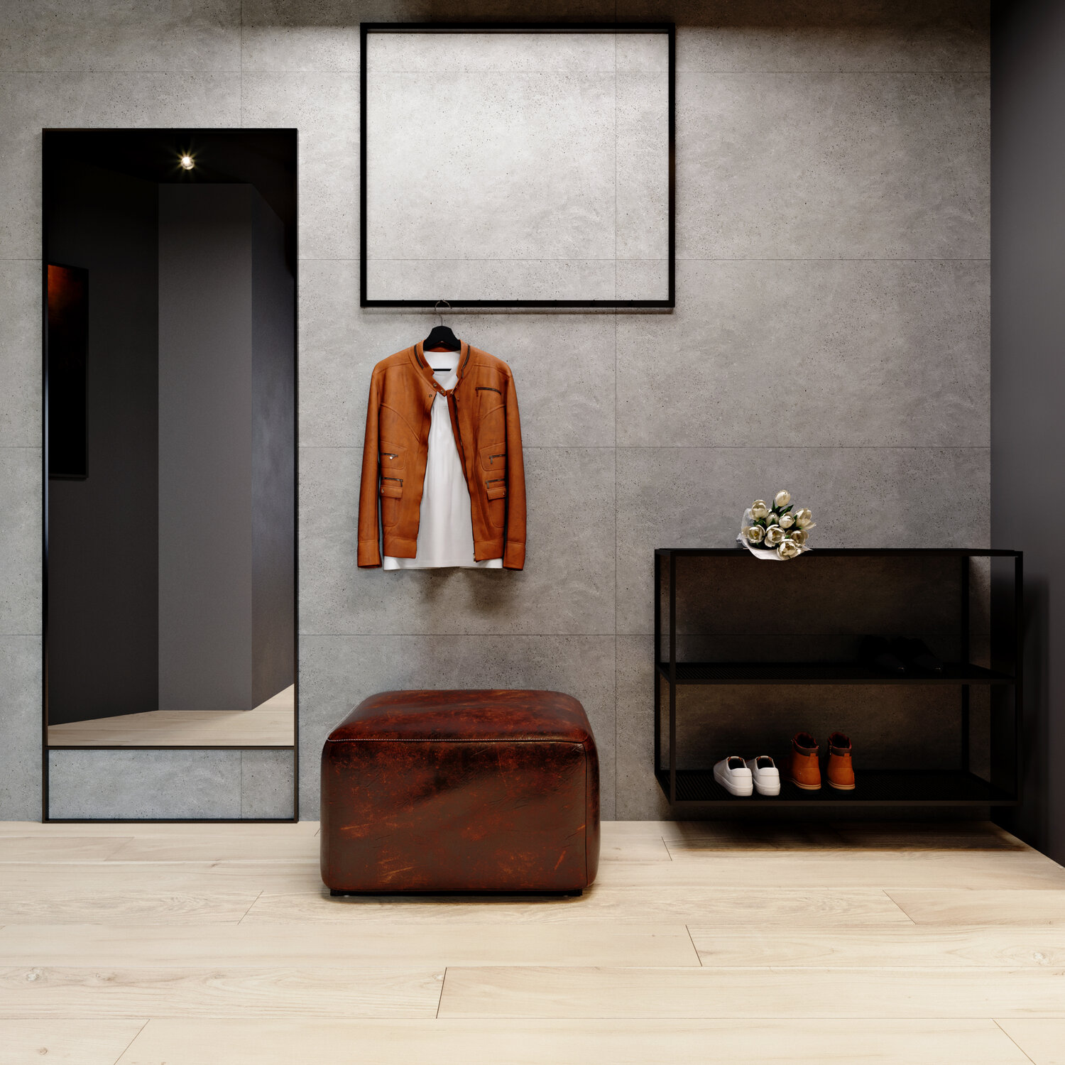 прихожая, дизайн интерьера, прихожая стиль, прихожая в стиле лофт, современная прихожая с гардеробом