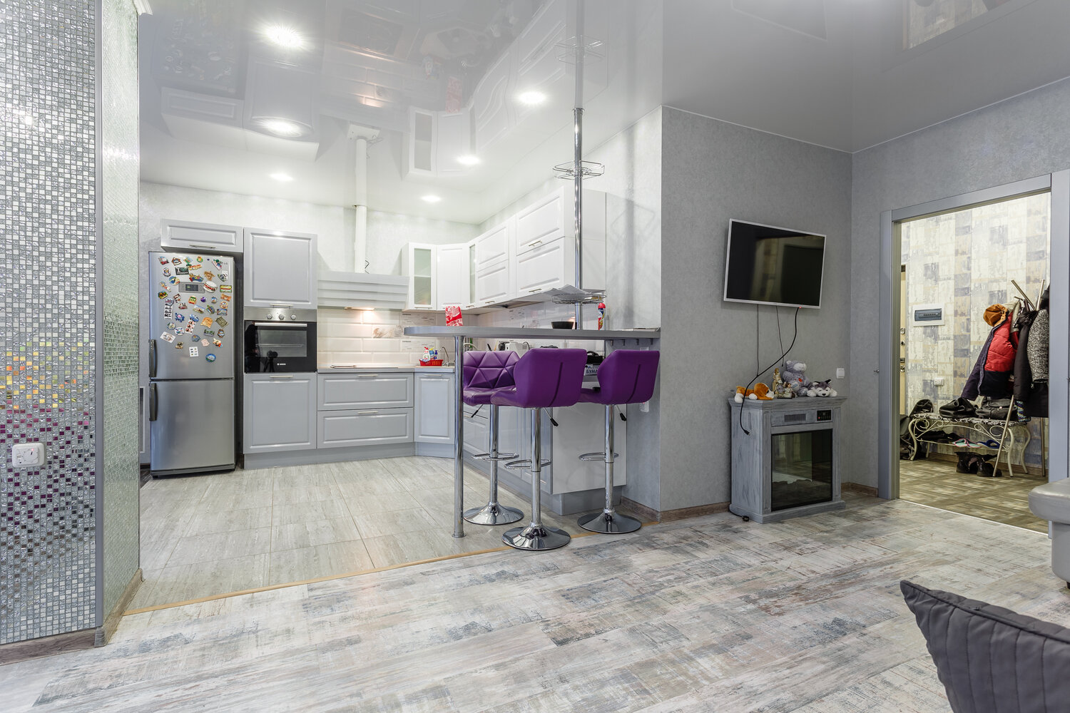 квартира-студия, квартира, дизайн кухни, студия, интерьер