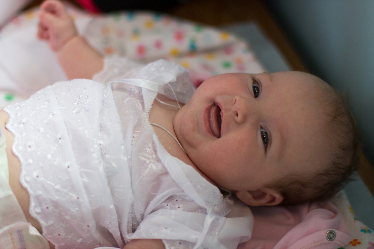 малыш, ребёнок, двухмесячный младенец, малышка, крещение ребенка