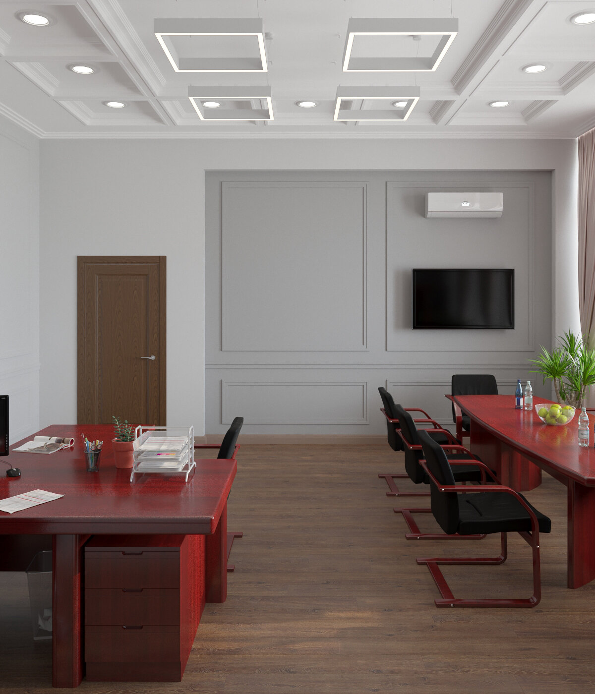 интерьер кабинета руководителя, интерьер переговорной, дизайн кабинета руководителя, кабинет руководителя mux, кабинет директора академии