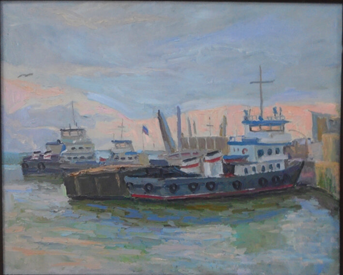 картина, морской порт живопись, масляная живопись, картины художников, морской пейзаж