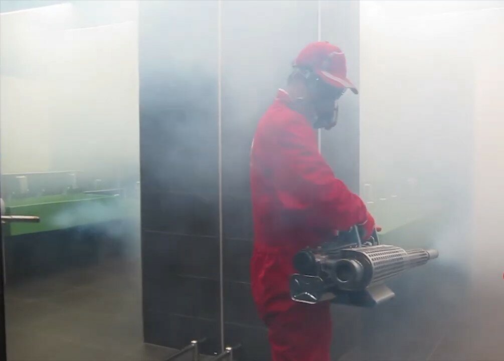 дезинфекция горячим туманом, дезинфектор горячий туман, дезинфекция помещений, горячий туман, материалы для металлизации