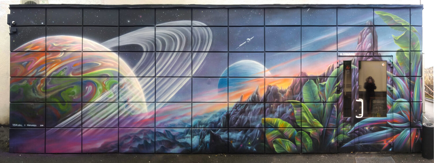 аэрография на стенах художники, граффити, стрит арт, волны стрит арт, аэрография