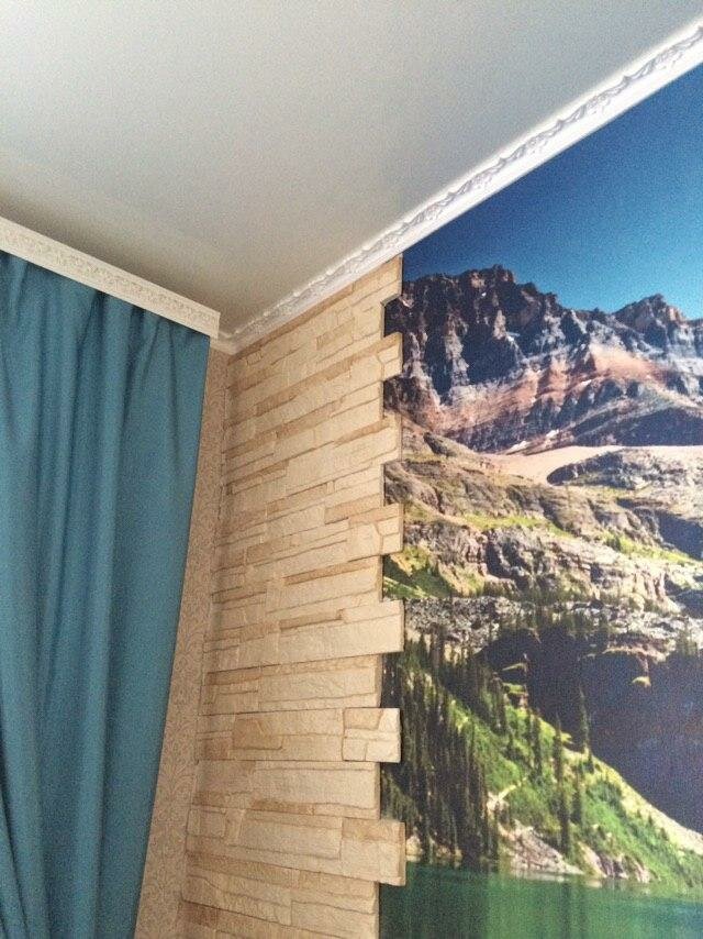 вертикальные жалюзи с фотопечатью в интерьере, жалюзи, шторы с горами 230x150, шторы рулонные фотопечать хвойный лес, роспись стен горы