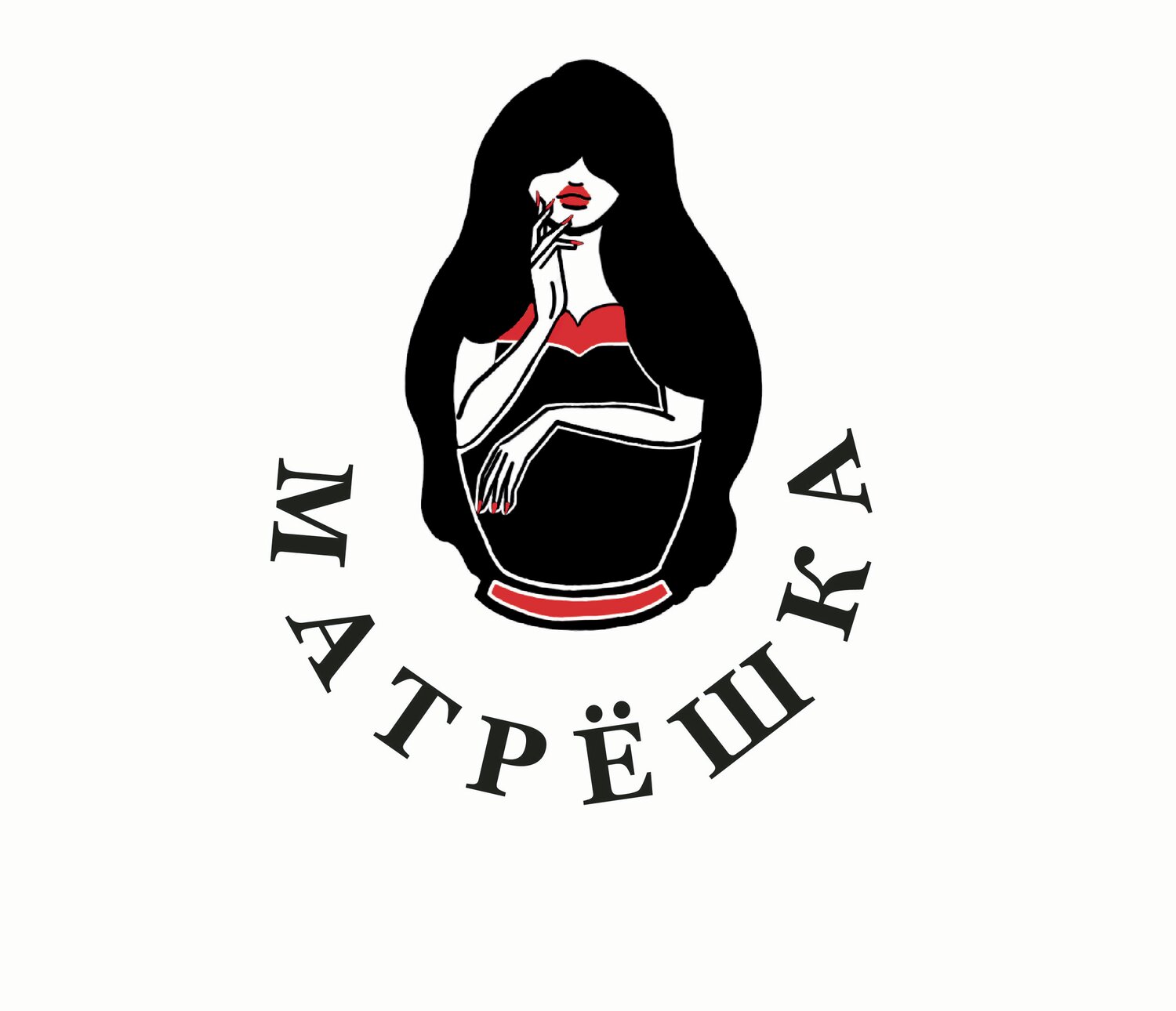 логотип, логотип с матрешкой косметология, леди мафия, логотип парикмахерской минимализм, стикер девушка с вином