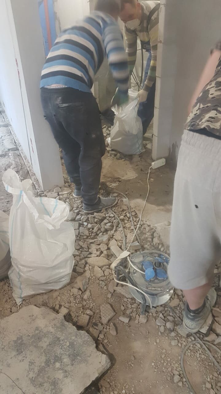 демонтажные работы, демонтаж стяжки пола, демонтаж стяжки, стяжка пола, демонтаж