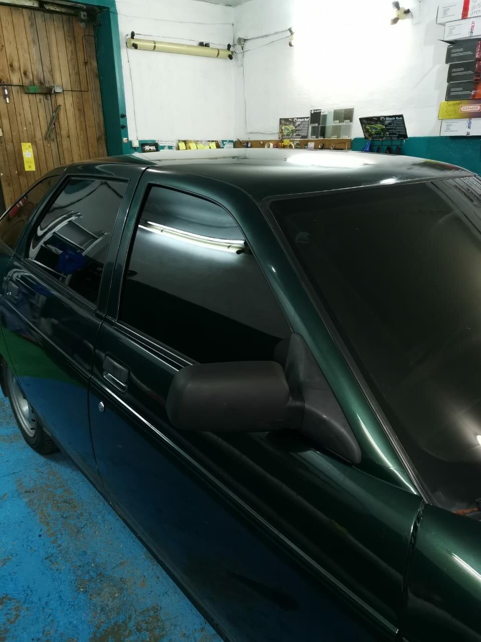 ваз 2110 тонированный задние стёкла, автомобиль, авто, тонировка, ветровики приора седан