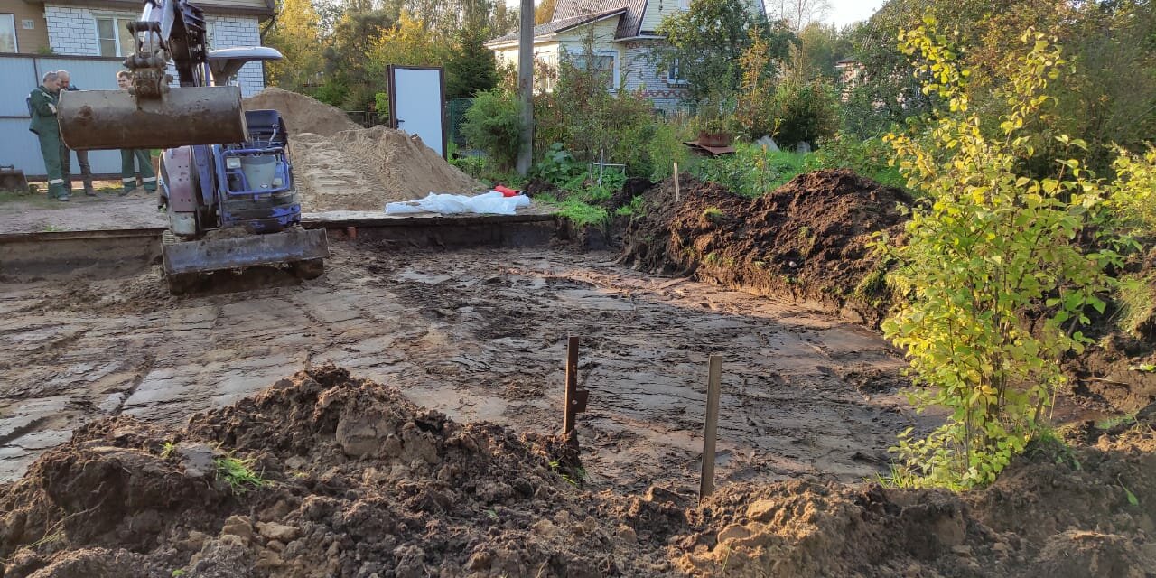 фундамент выемка грунта, участок, строительство, фундаменты, новомосковск строительство