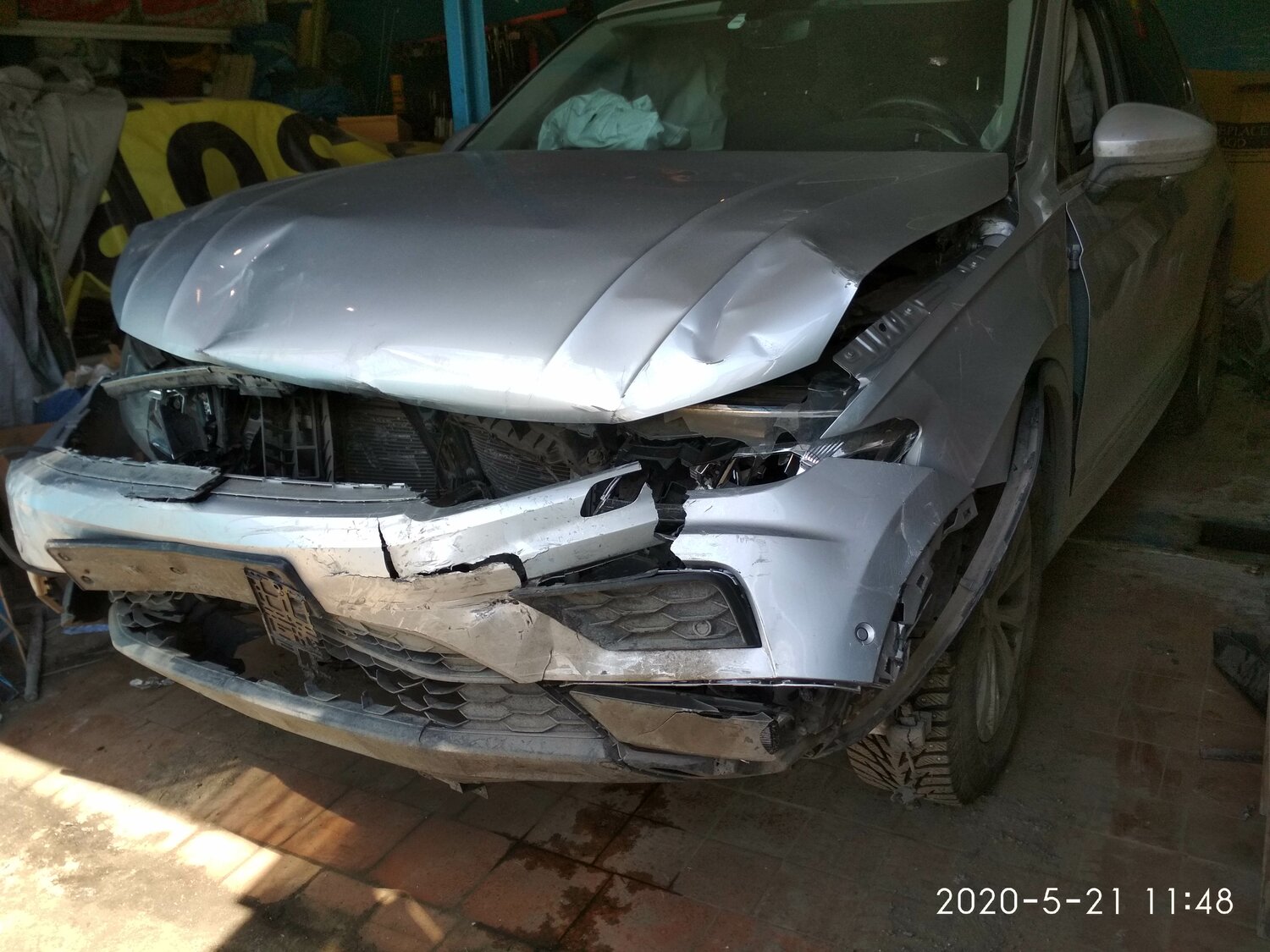 Устранение аварии передней части фольцваген тигуан