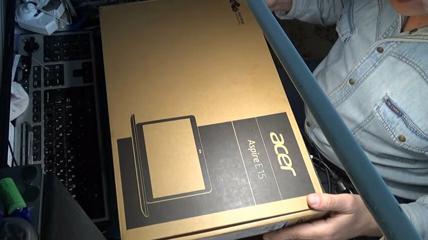 ноутбук, ноутбук acer aspire es1-520-33yv, техника, бытовая электроника, упаковка