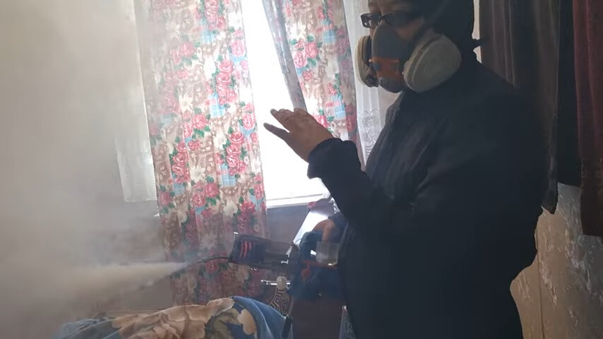 дезинфекция воздуха, запах дыма, дезинфекция клопов туманом, дезинфекция помещений, дезинфекция