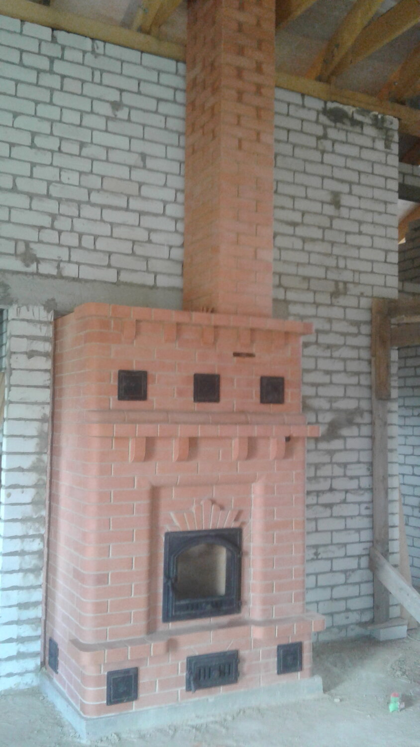 печник, каминопечь кирпичная, финская каминопечь, кирпичные каминопечи двухэтажные, печь кирпичная отопительная с хлебной камерой в костроме