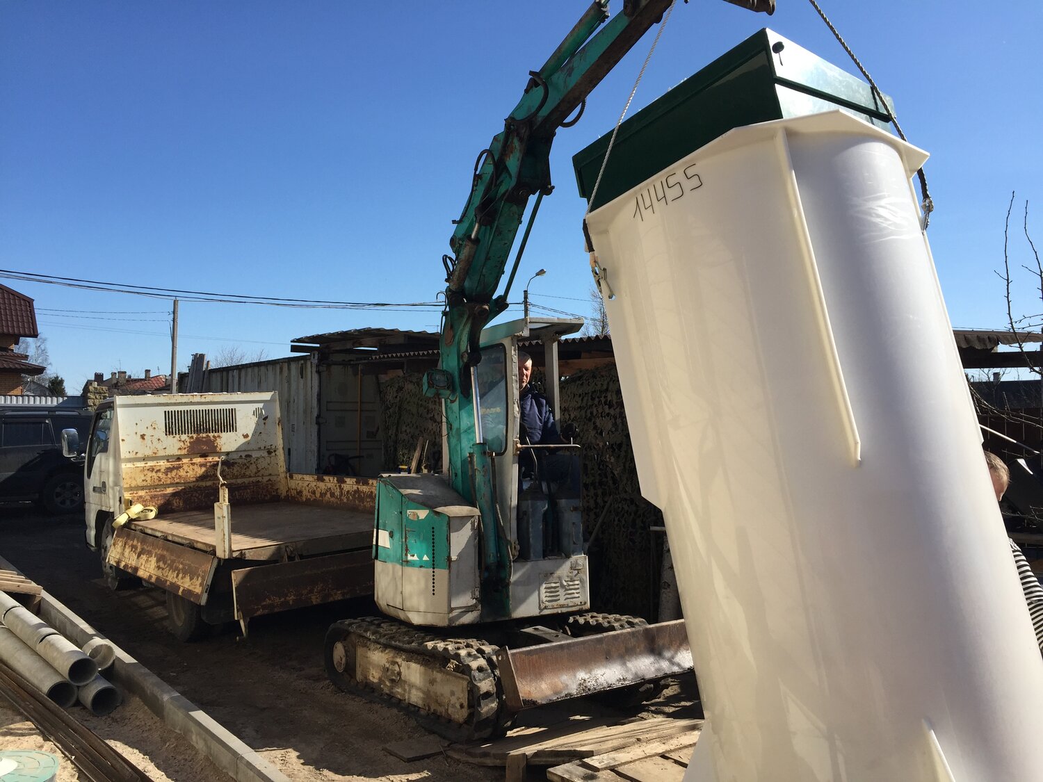техника, kobelco sk135sr, спецтехника экскаватор, экскаватор, водоснабжение