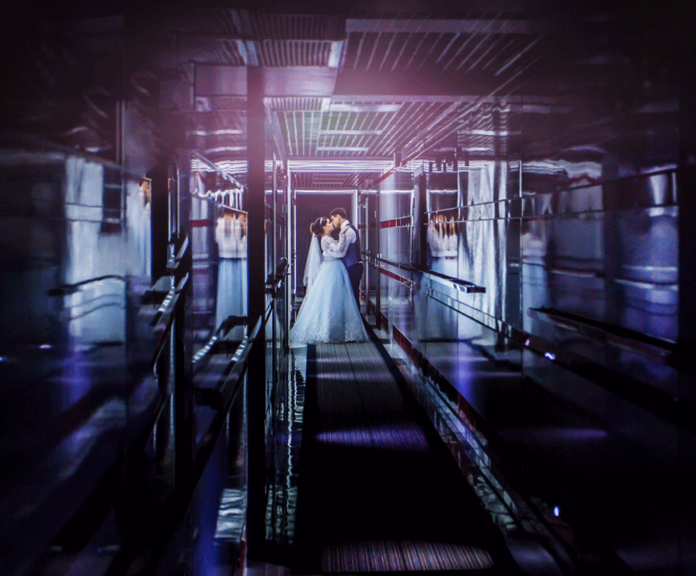 темное изображение, интерьер, фотографии, неон, здание