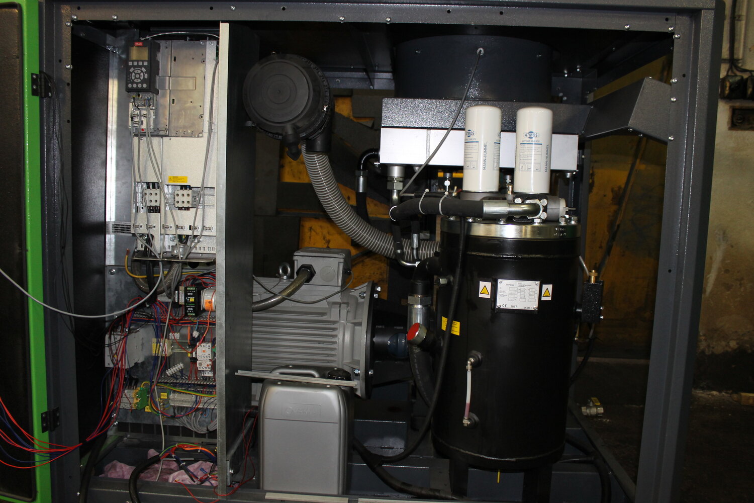 оборудование, кофейный автомат изнутри, компрессор масляный atlas copco ga 15 - 13, 15 квт, техника, компрессор "atlas copco" ga 30 ff