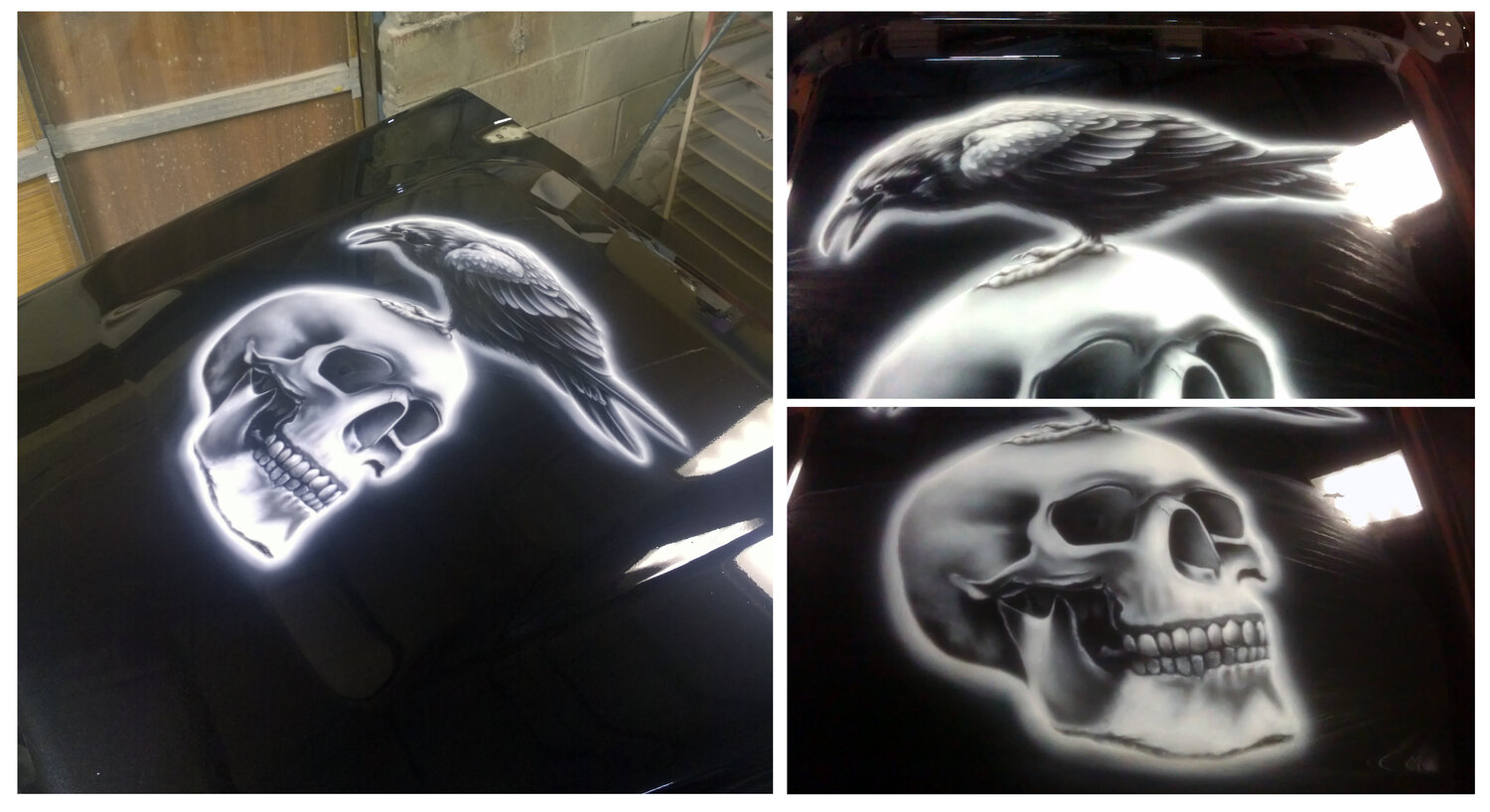 аэрография, череп аэрография, аэрография череп на капоте, эскизы аэрографии череп, аэрография доллары