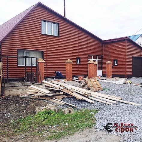 фронтон сайдинг блок хаус, г. павловский посад, переулок герцена, дом 1, фронтон сайдинг корабельная доска, коттедж, дом