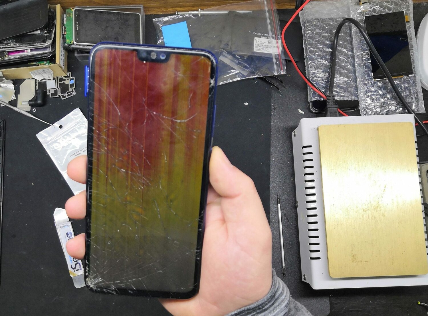 мобильный телефон, honor 8x разбор, xiaomi mi a1 дисплей, переклейка стекла iphone x, смартфон
