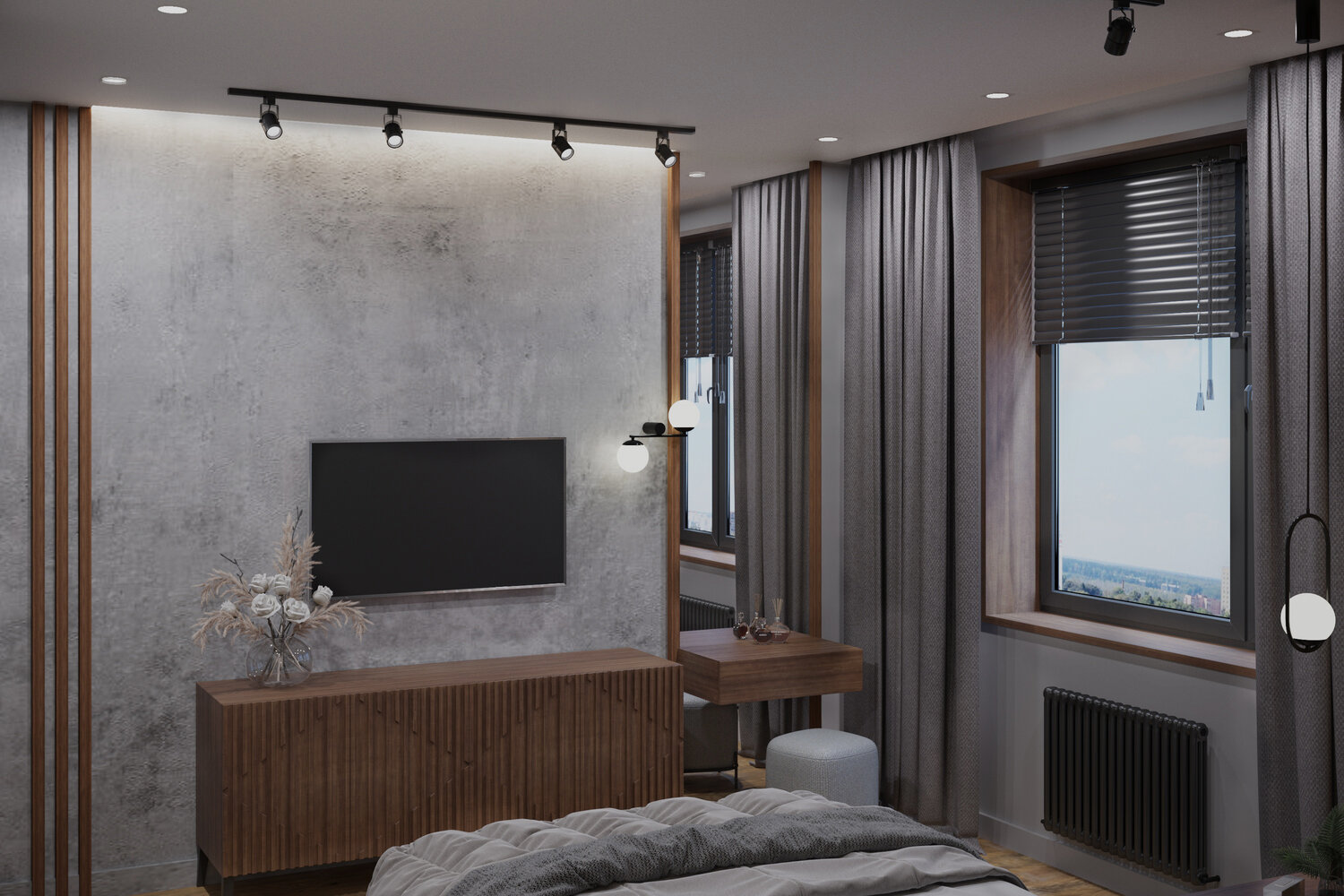 дизайн интерьера, дизайн квартир, интерьер, отделка стен в гостиной, гостиная с рейками