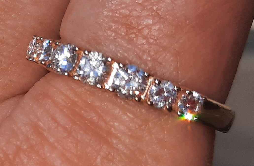 кольцо с бриллиантами, кольцо, ювелирное украшение, бриллиант, кольцо дорожка 5 бриллиантов 0.25 карат