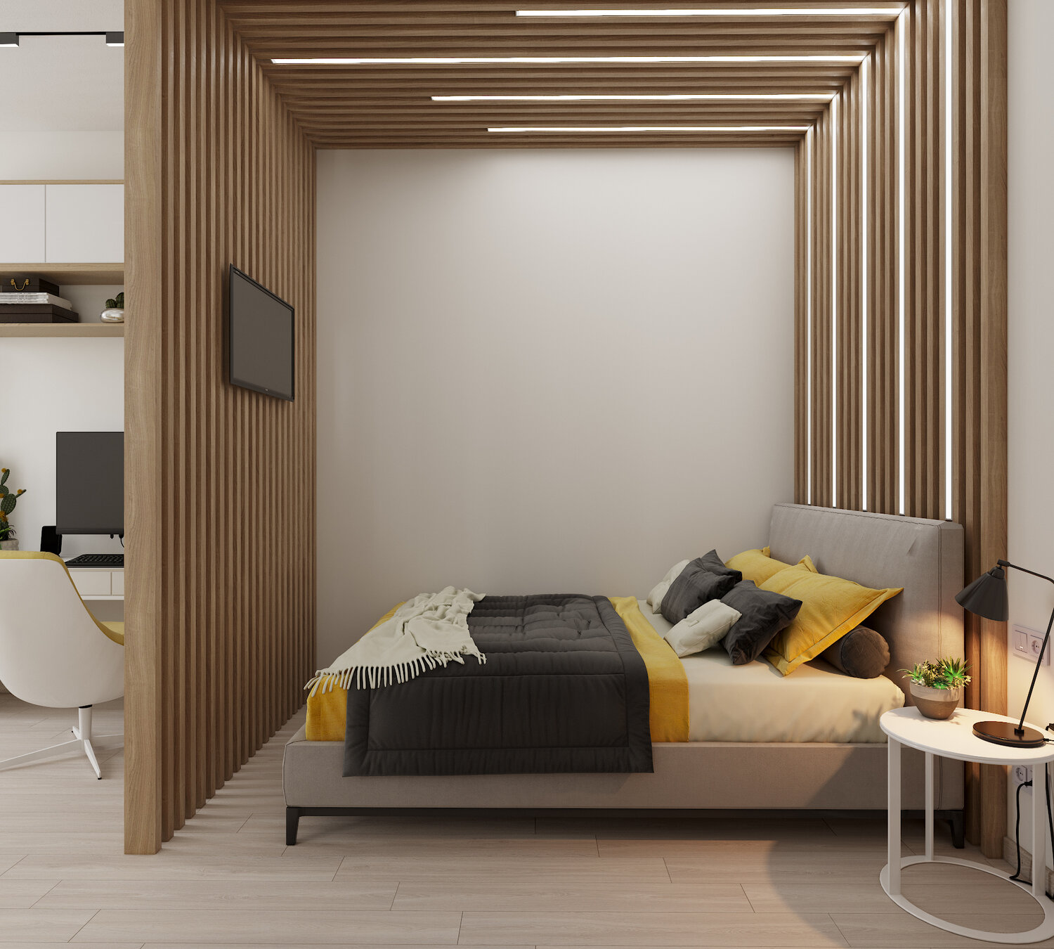 дизайн интерьера, интерьер, дизайн квартир, деревянные рейки в интерьере гостиной, деревянные рейки в спальне