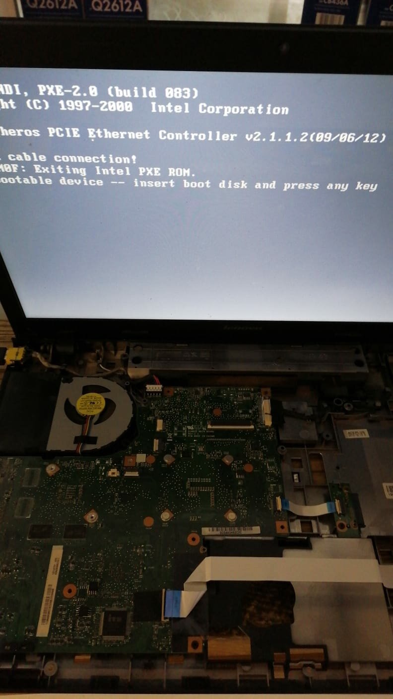 check cable connection pxe-mof exiting intel pxe rom на ноутбуке, техника, pxe-- mof:exiting pxe rom, компьютер, ноутбук