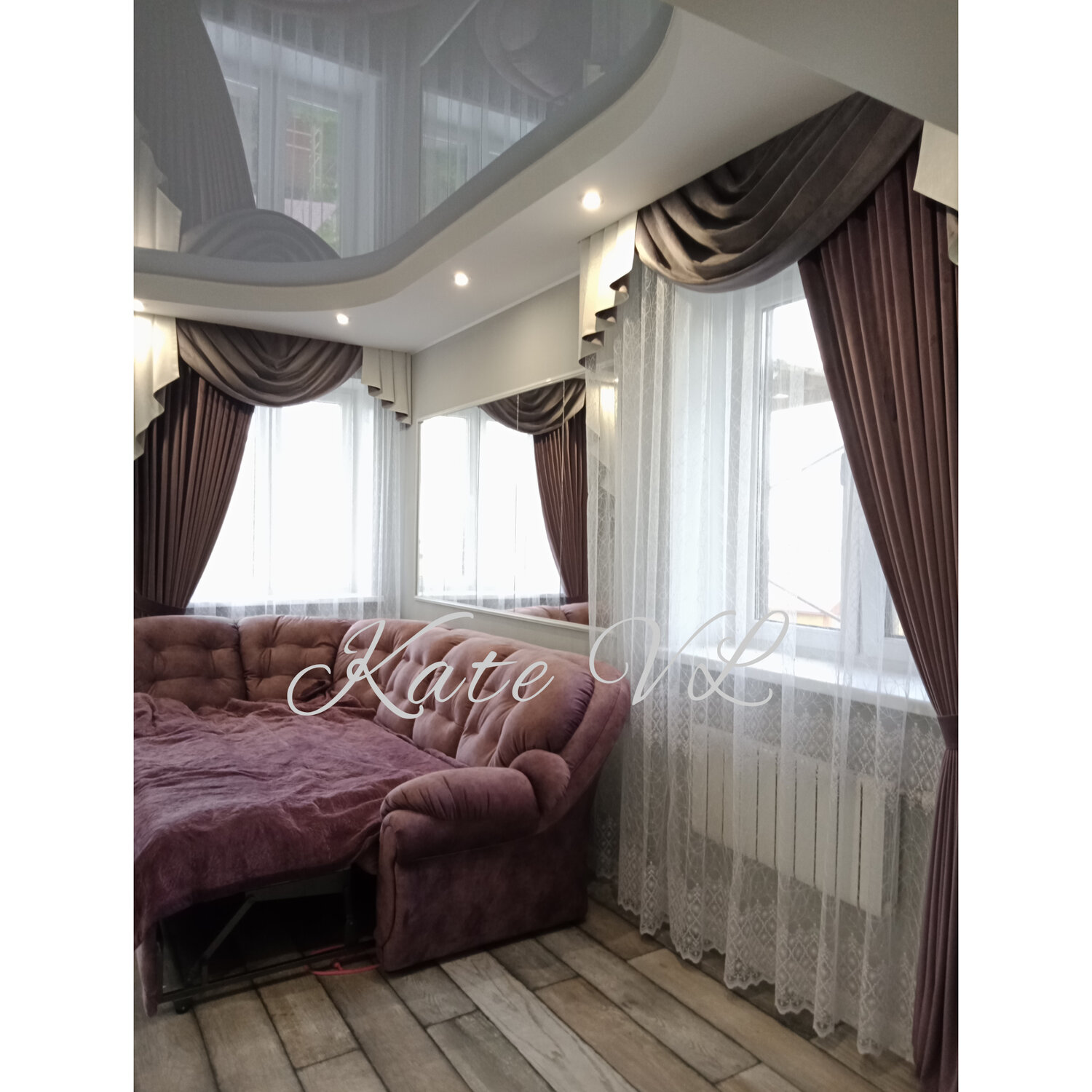 итальянские шторы для гостиной, занавески с ламбрекеном, шторы воронеж, шторы с ламбрекеном в гостиную классика на эркерное окно, ламбрекен