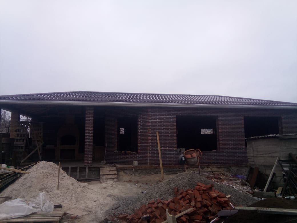 дом, загородный дом, строительство загородного дома, участок, одноэтажный дом из арболита