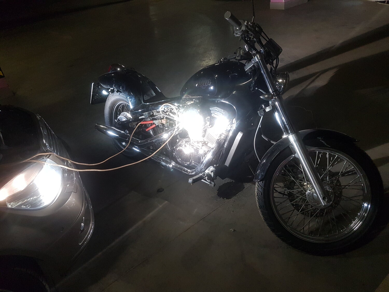 мотоцикл, honda steed 400 bobber custom, honda steed 400, "подсветка "honda x4", harley davidson sportster на дальняк