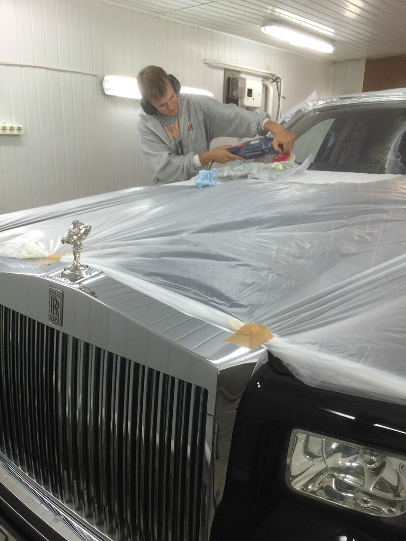 автомобиль, rolls royce phantom, полировка стекол автомобиля, авто, бентли и роллс ройс