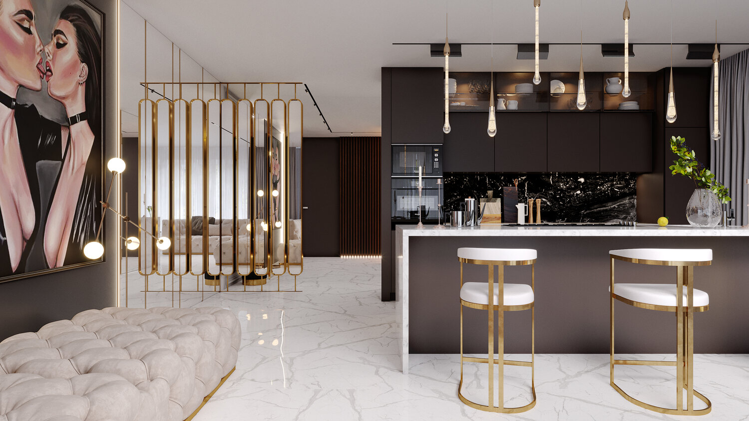 дизайн интерьера, кухни лакшери в интерьере, дизайн кухни, интерьер, дизайнерская кухня