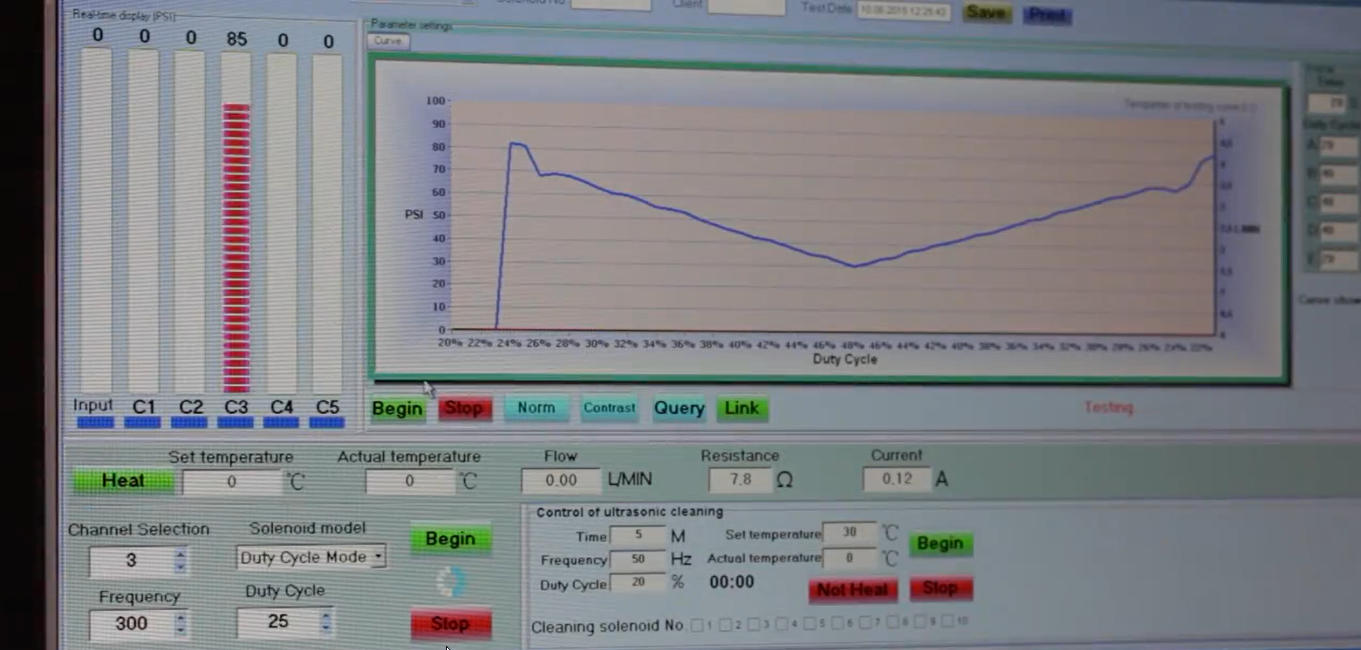экран с текстом, программа, графика, сканер для диагностики автомобиля scanmaster, график пинга