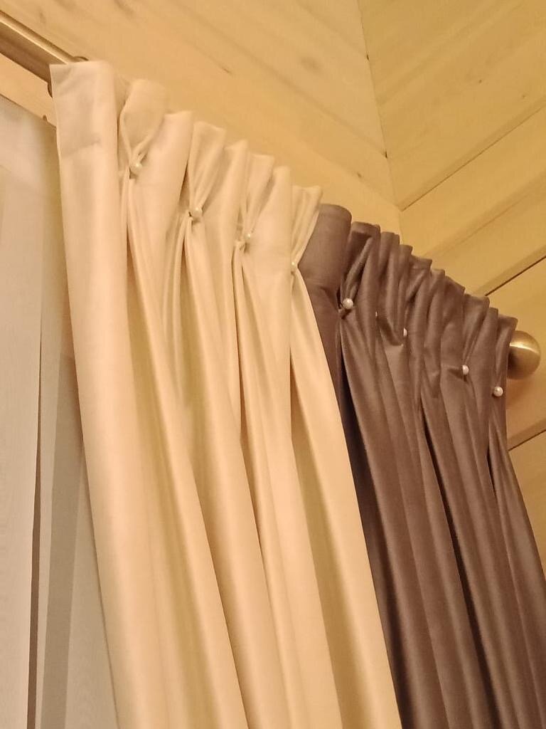 карниз для штор, ручная складка на портьерах, красивые складки на шторах, карниз гардинный, белый, 210-385 см, тканевый карниз