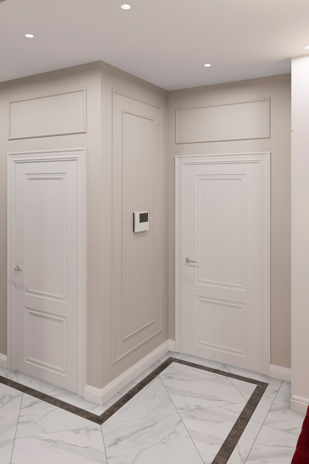 белые двери с молдингом в интерьере, интерьер, шкаф с межкомнатной дверью, мдф белая на двустворчатую дверь, шкаф распашной с фрезеровкой