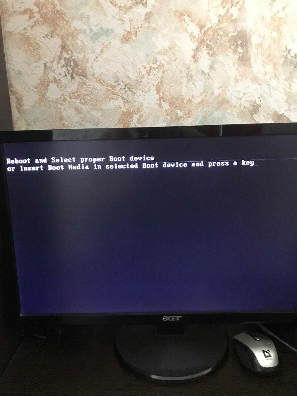 ошибка reboot and select proper boot device, reboot and select proper boot device acer моноблок, компьютер reboot and select proper boot device, reboot and select proper boot device and press a key, ошибка boot device