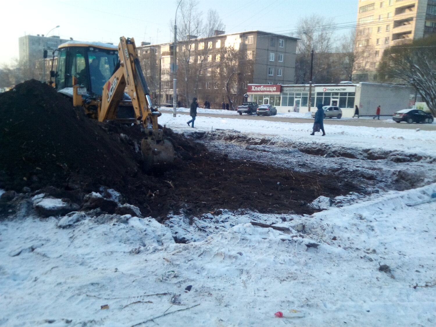 коммунальная авария ленинский район саратов, техника, коммунальная авария, двор, спецтехника