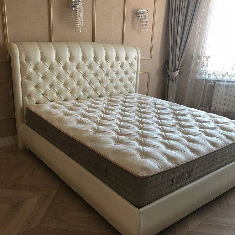 двуспальная кровать, кровать ричард гранд аскона белая 200х200, кровать ричард аскона, кровать эсмеральда хилдинг, кровать классик