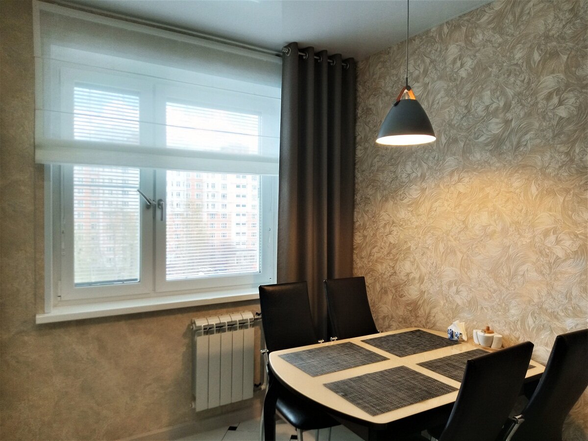 квартира, римские шторы, 3 комнатная квартира в краснодаре, интерьер, ремонт 2х комнатной квартиры в жк черное море