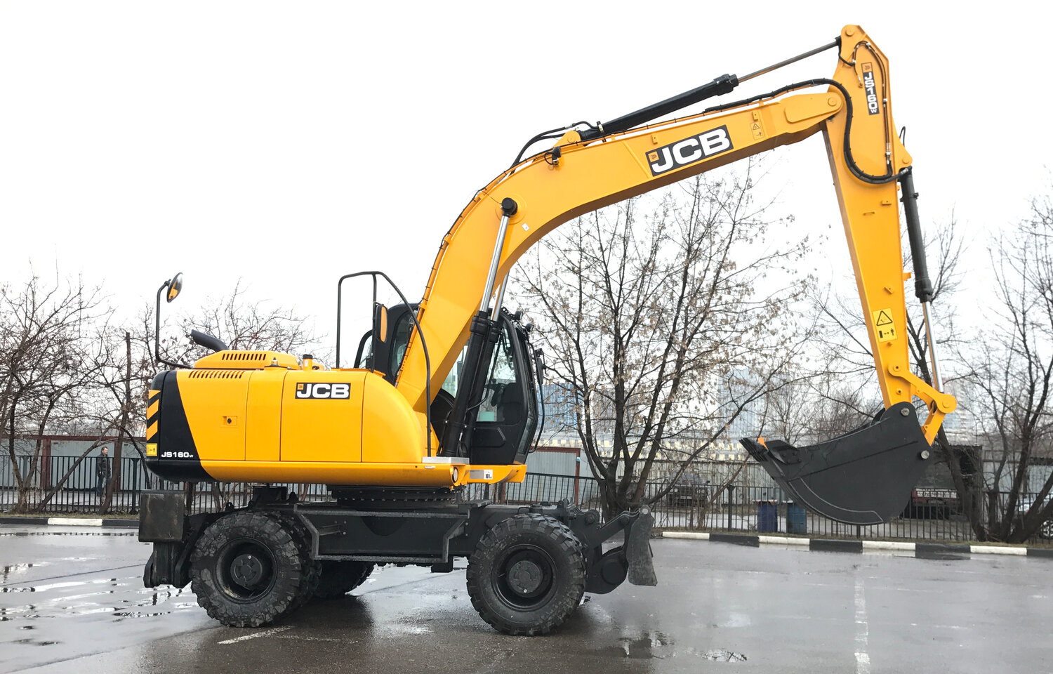 колесный экскаватор jcb js160w, полноповоротный экскаватор jcb 160, jcb 160 колесный экскаватор, колесный экскаватор, hyundai экскаватор