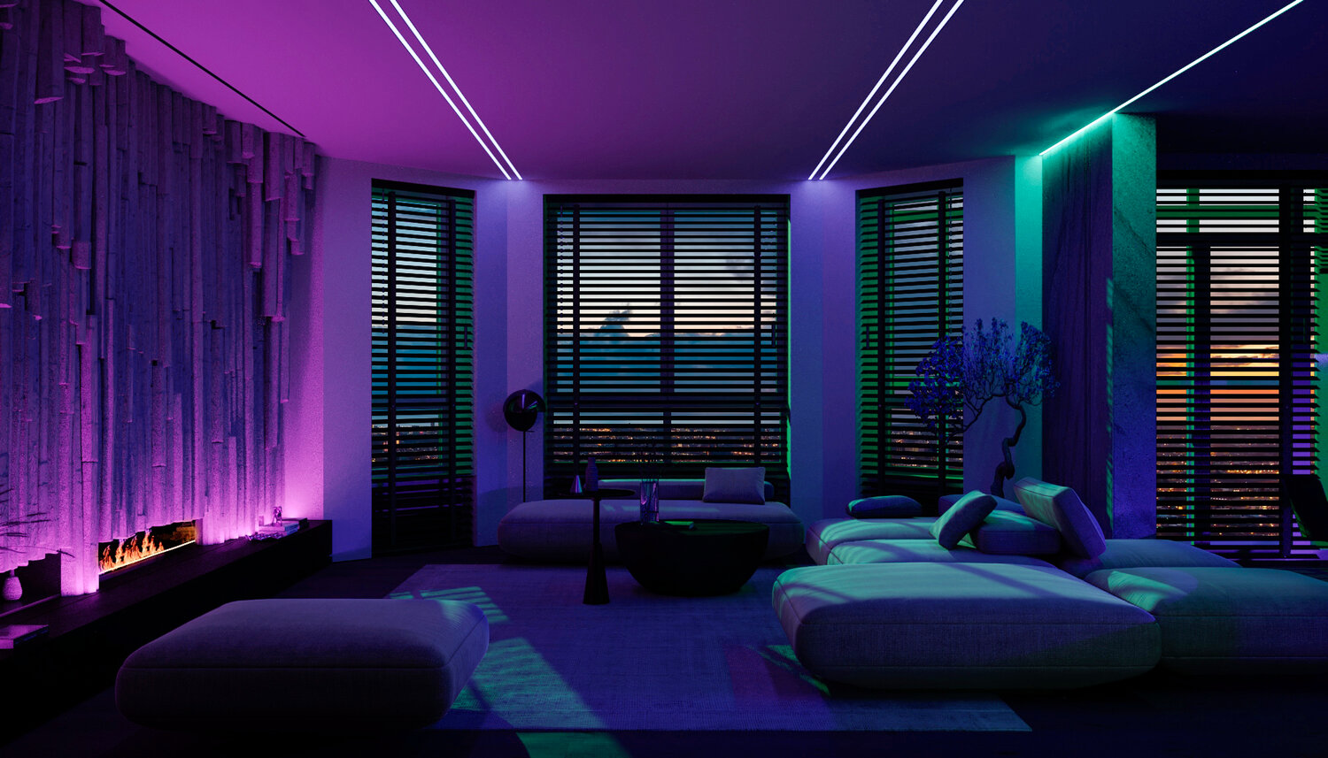 комната неон, неоновая комната, крутая комната, неоновая спальня, светодиодная лента