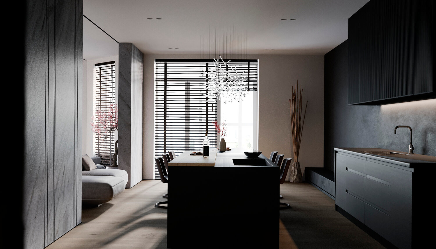 дизайн интерьера, кухня в стиле контемпорари, современный стиль квартиры, ультрасовременный стиль в интерьере, интерьер квартиры