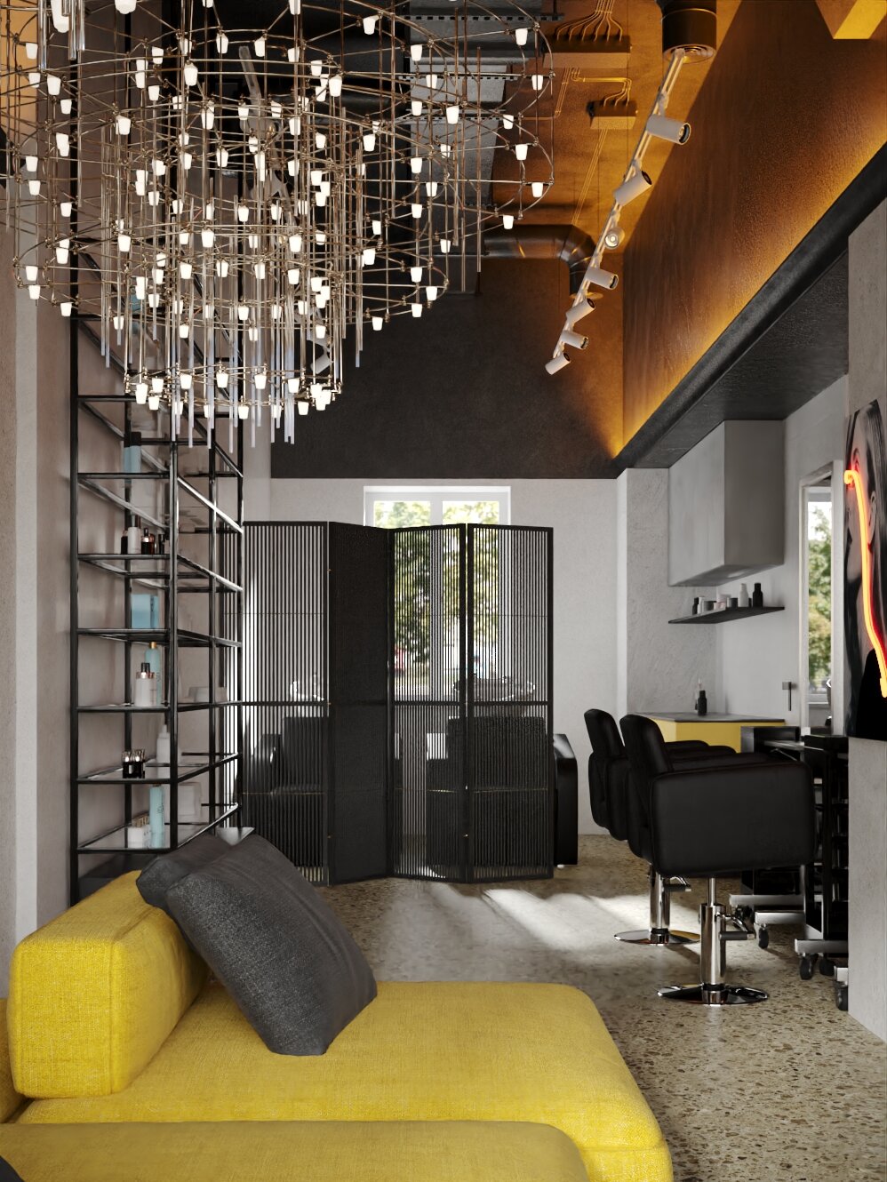 современный интерьер, дизайн интерьера, интерьер, интерьер с темными стенами, интерьер офиса