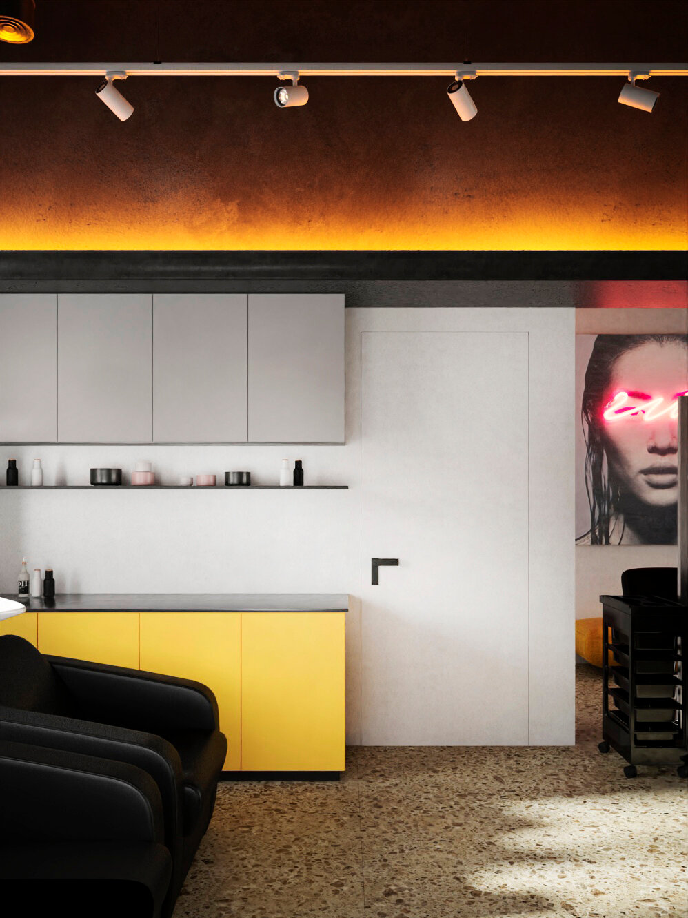 парикмахерской, тележка, парикмахерский стол, парикмахерское оборудование, мебель