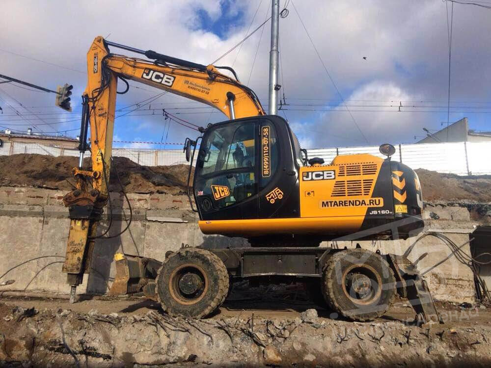 колесный экскаватор jcb js160w, экскаватор jcb js 160 w, js160 экскаватор js160w, колесный полноповоротный экскаватор jcb js160w, аренда экскаватора